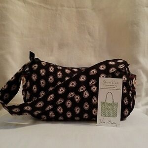 NEW - VERA BRADLEY BLACK PAISLEY PATTERN HANDBAG